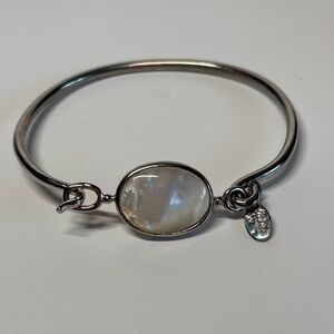 Cookie Lee silver-tone open hook bangle bracelet